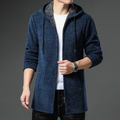 Warme Herren Strickjacke mit Fleecefutter