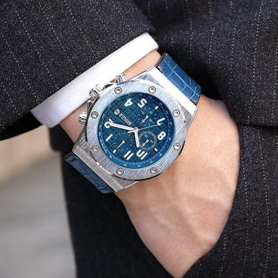 Elegante Herren Chronograph Armbanduhr