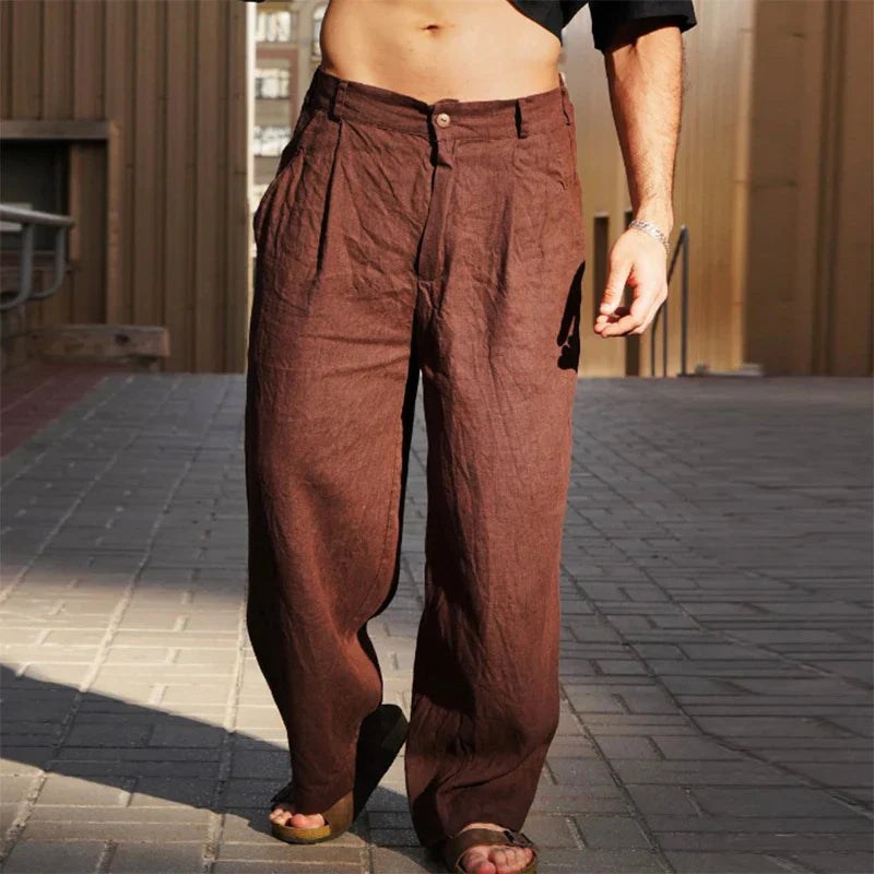 Weite Leichte Herren Leinenhose