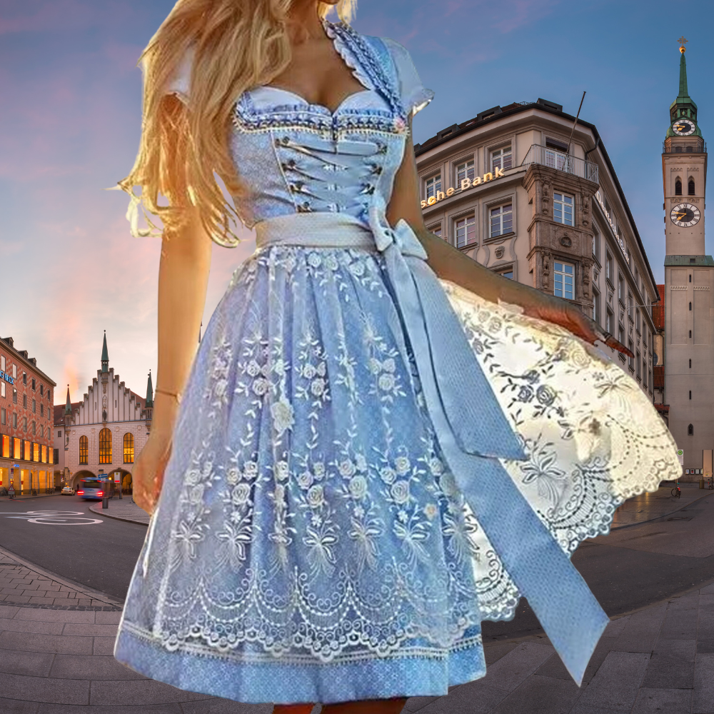 Tracht damen mit schürze und bluse