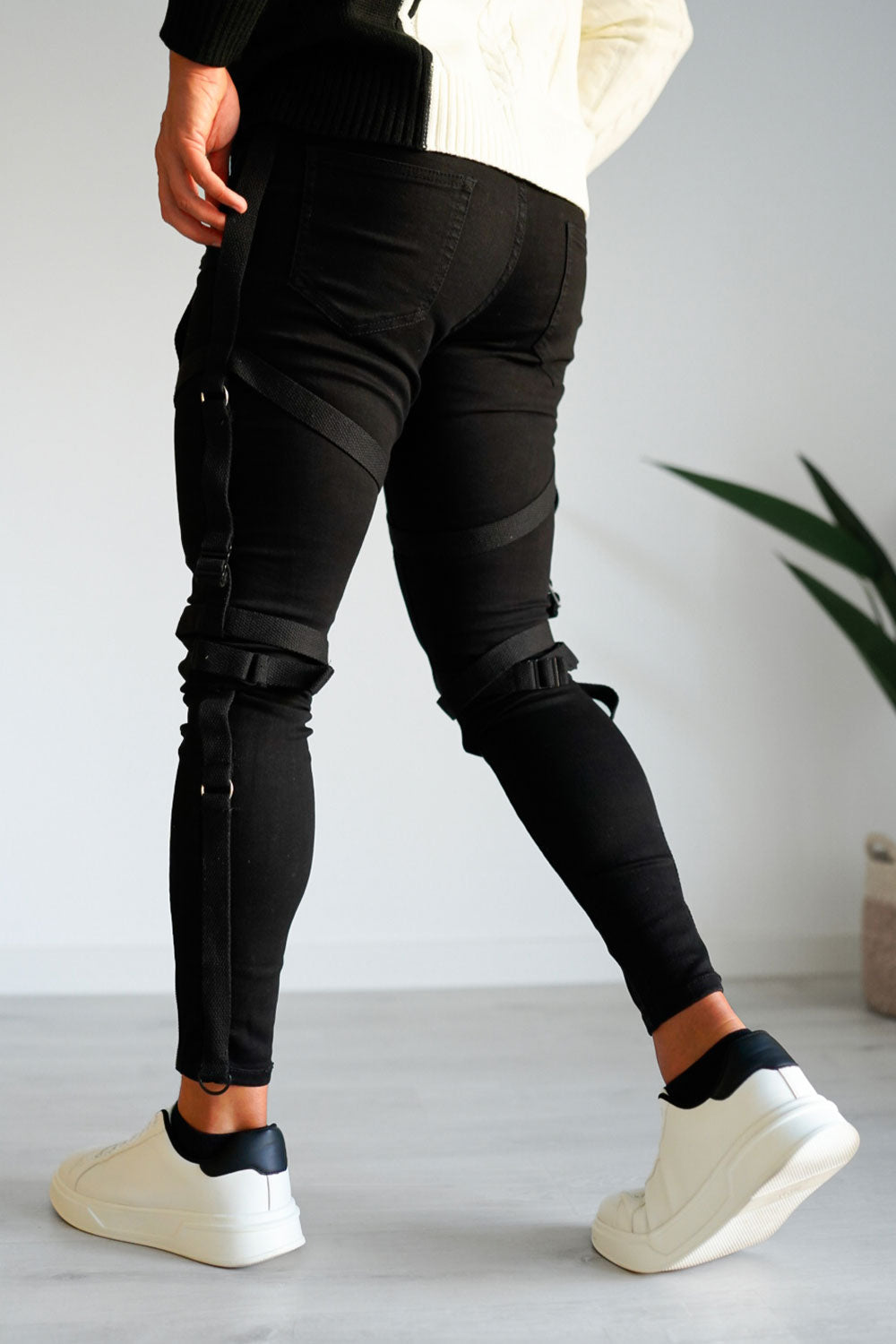 Mens Zip Casual  Black Fashion Cool  Skinny Jeans