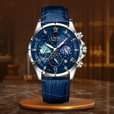 Elegante Herren Mondphase Armbanduhr