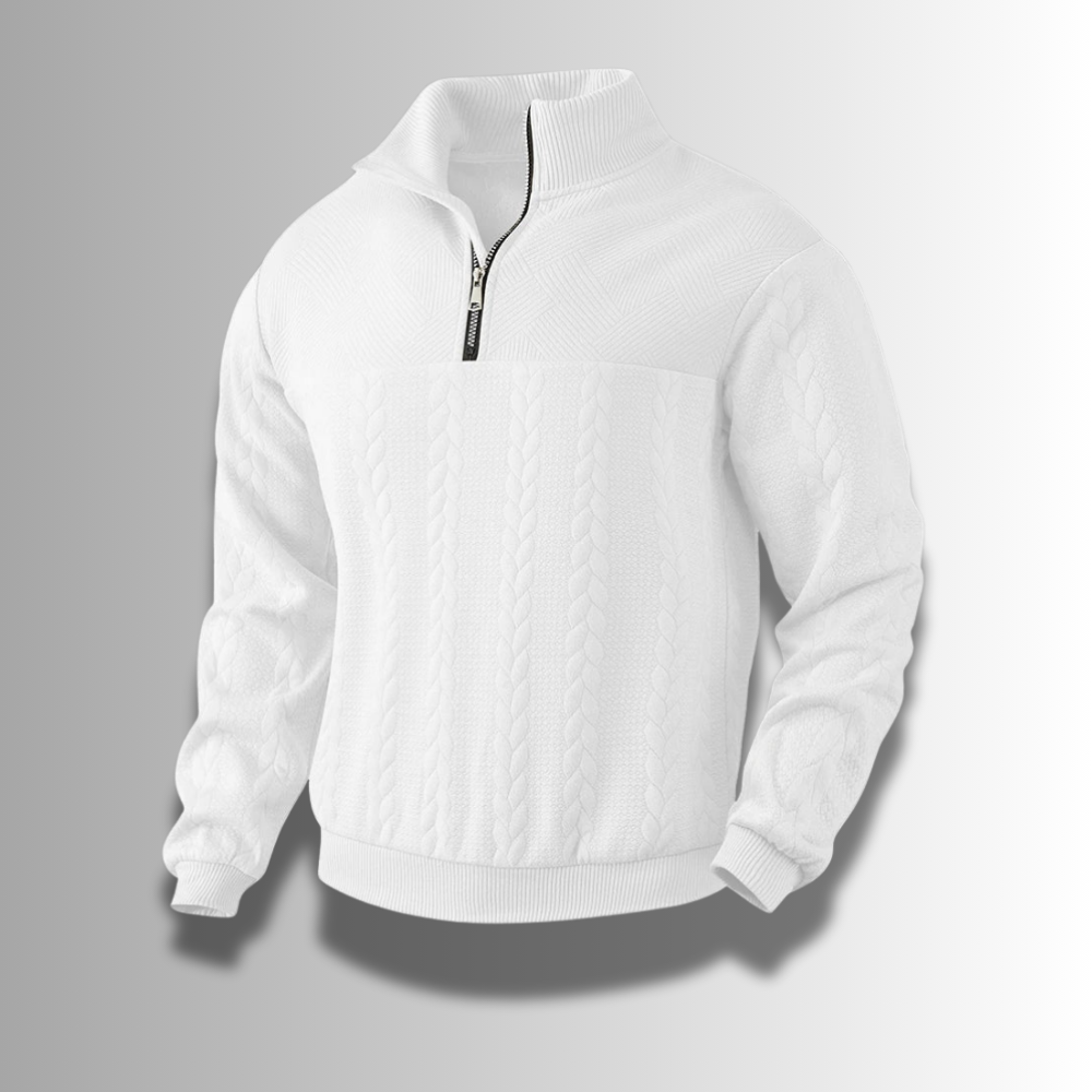 Hochwertiger Herren Quarter-Zip Pullover aus Merinowolle