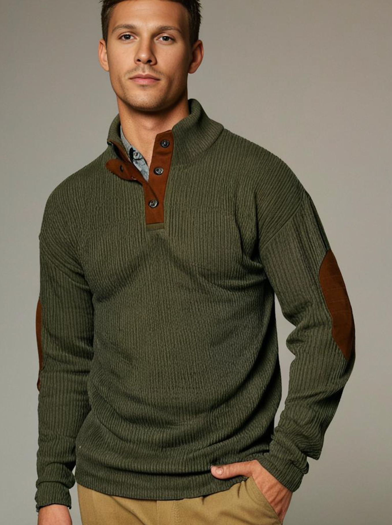 Herren Strick-Pullover in Rippenmuster | Klassisch