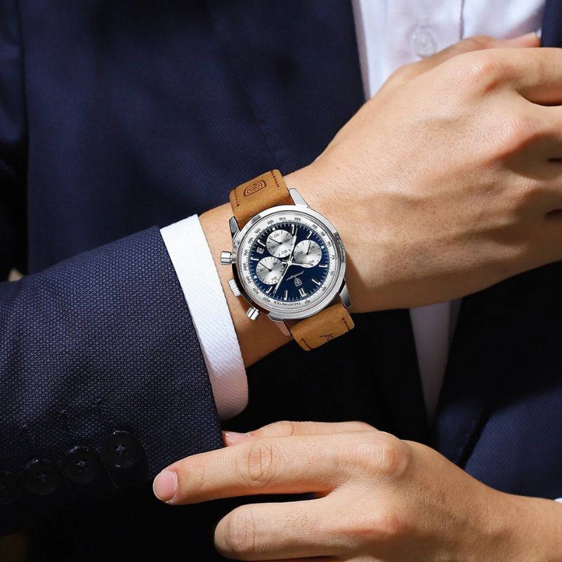 Klassische Herren Chronograph Armbanduhr