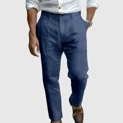Lässige Herren Leinenhose Weites Bein