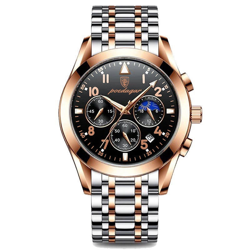 Elegante Herren Edelstahl-Armbanduhr