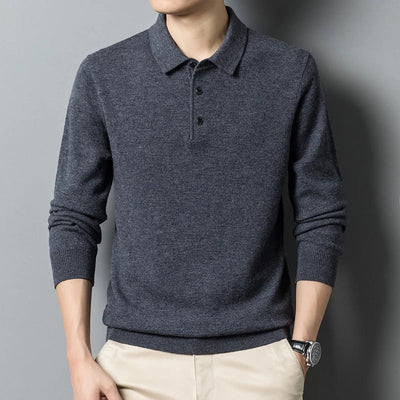 Herren Luxus Cashmere Polo Pullover