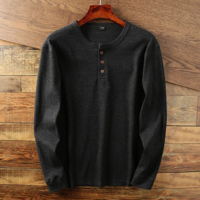 Klassisches Herren Henley Langarmshirt