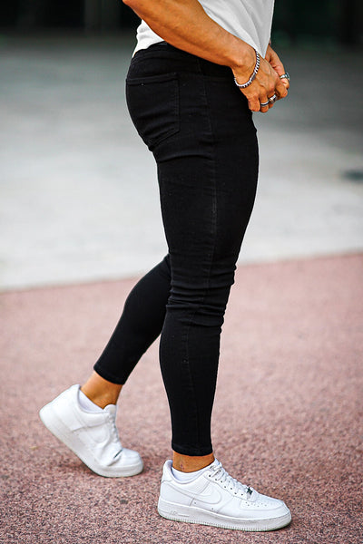 men's skinny jeans - black & white