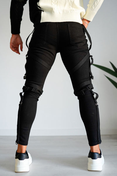 Mens Zip Casual  Black Fashion Cool  Skinny Jeans