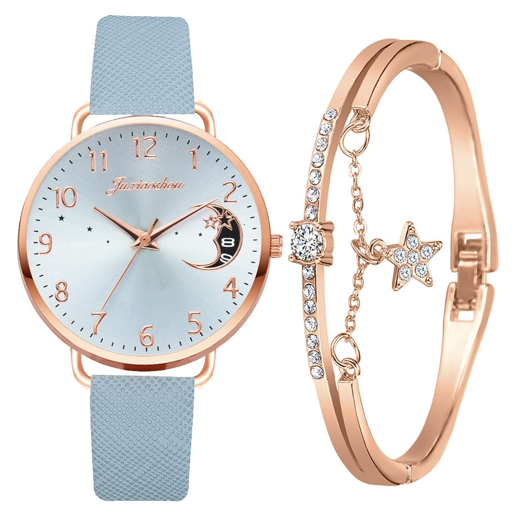 Elegante Damen Armbanduhr Set mit Armbändern