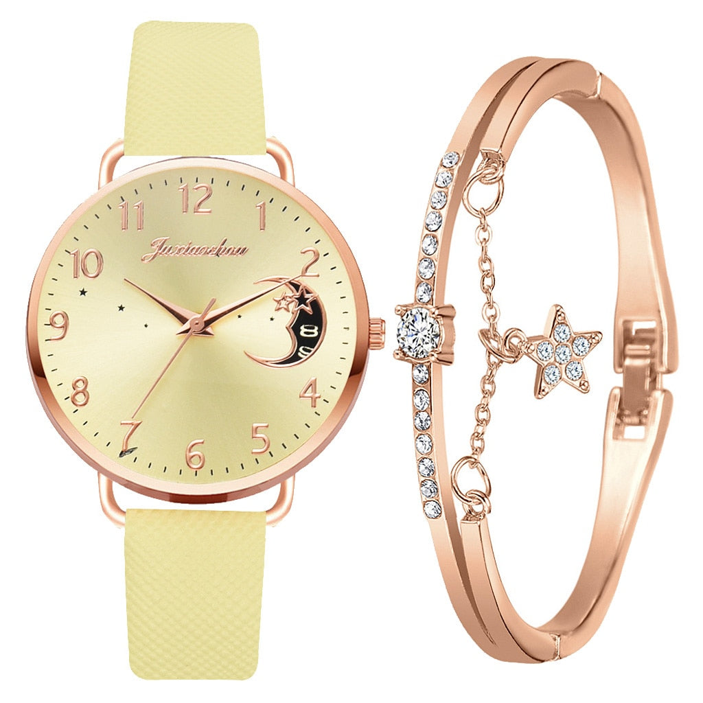 Elegante Damen Armbanduhr Set mit Armbändern