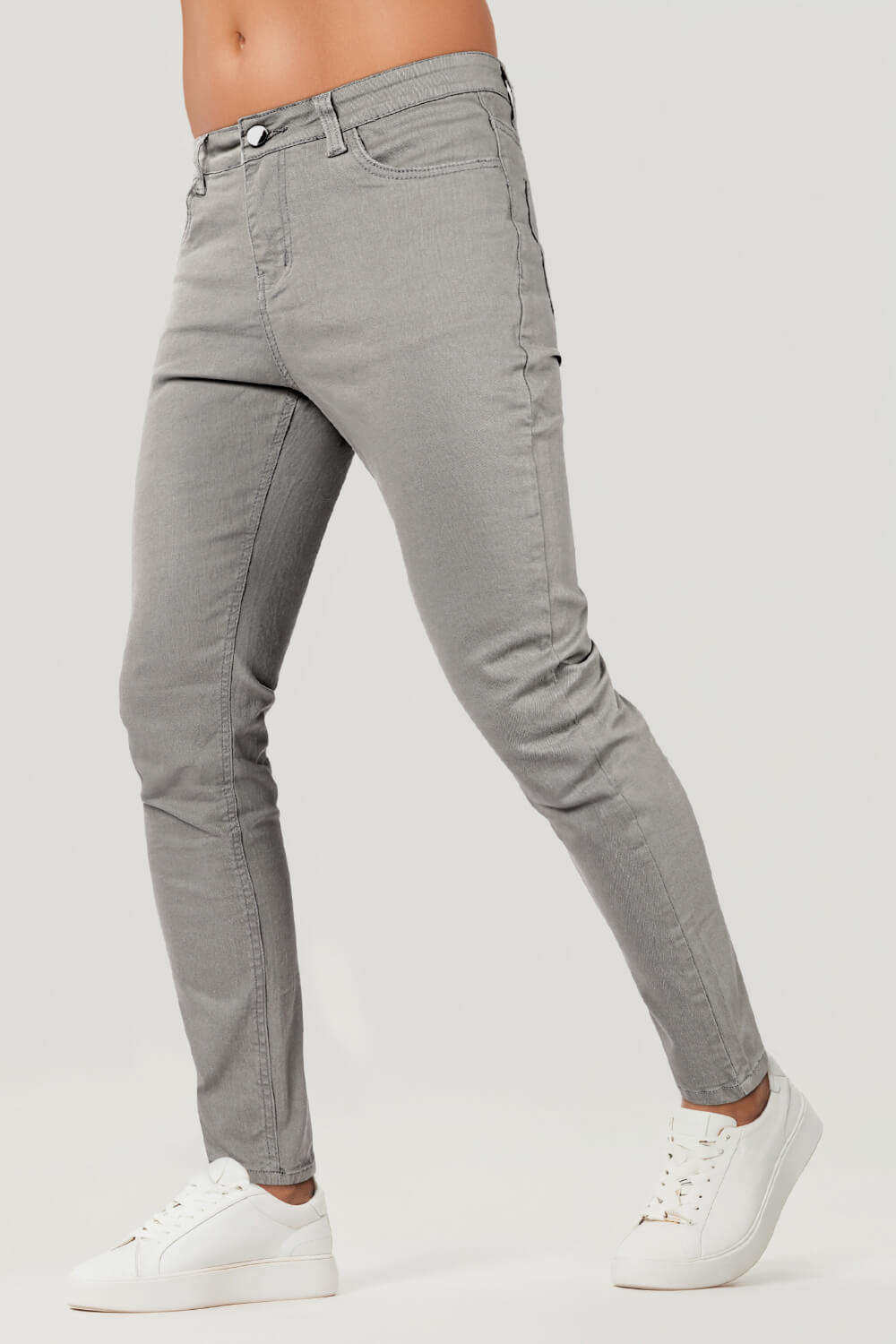 Schmale Hellgraue Herren Jeans