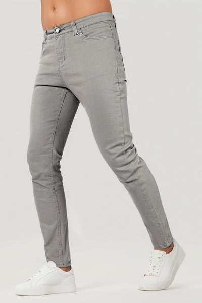 Schmale Hellgraue Herren Jeans