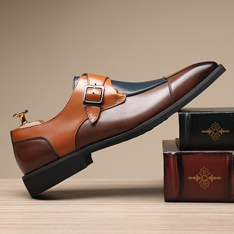 Elegante Herren Monk Strap Schnallenschuhe