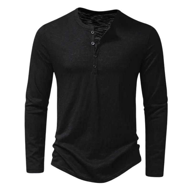 Floris - button-down t-shirt met lange mouwen