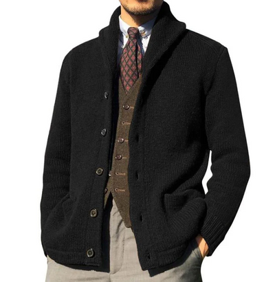 Klassisch gestrickte Herren Jacke mit Knöpfen