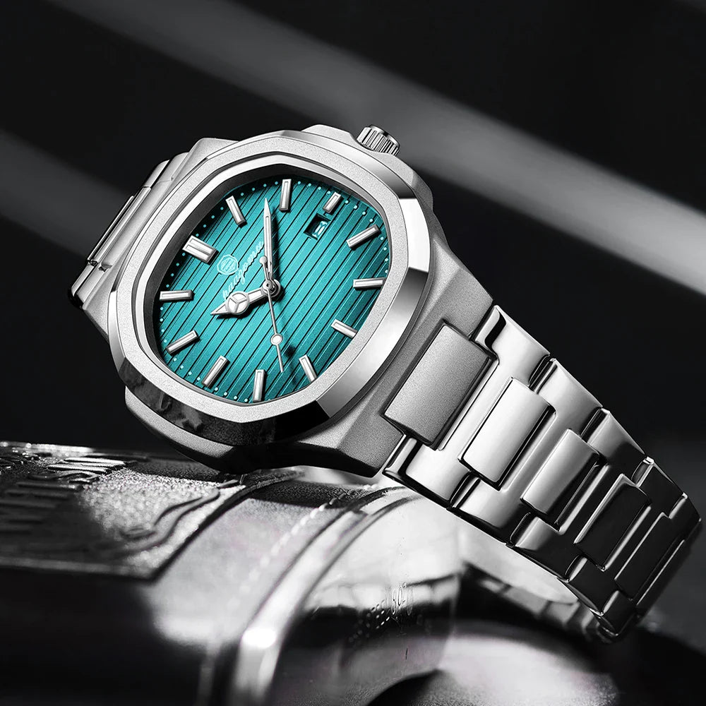 Elegante Herren Edelstahl Armbanduhr