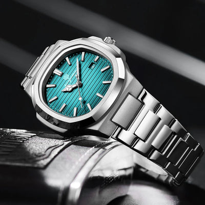Elegante Herren Edelstahl Armbanduhr