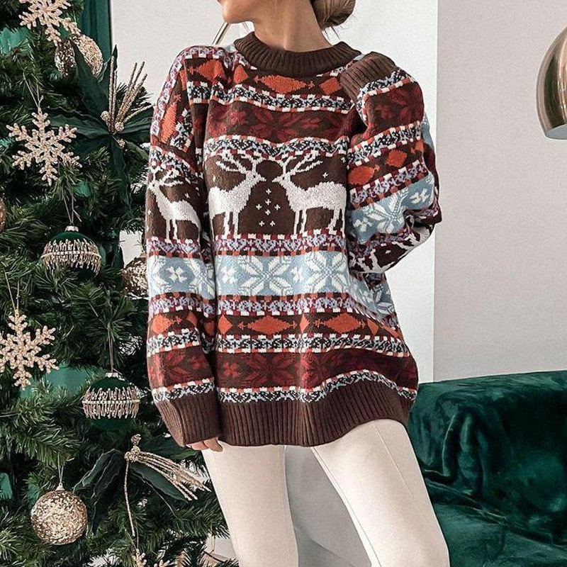 Super Kuscheliger & Warmer Damen Pullover im Weihnachts Look