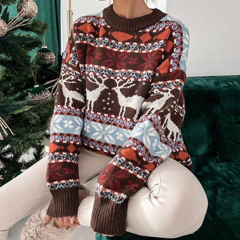 Super Kuscheliger & Warmer Damen Pullover im Weihnachts Look