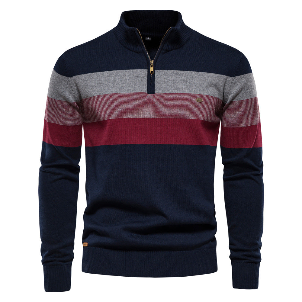 Gestreifter Herren Premium Pullover