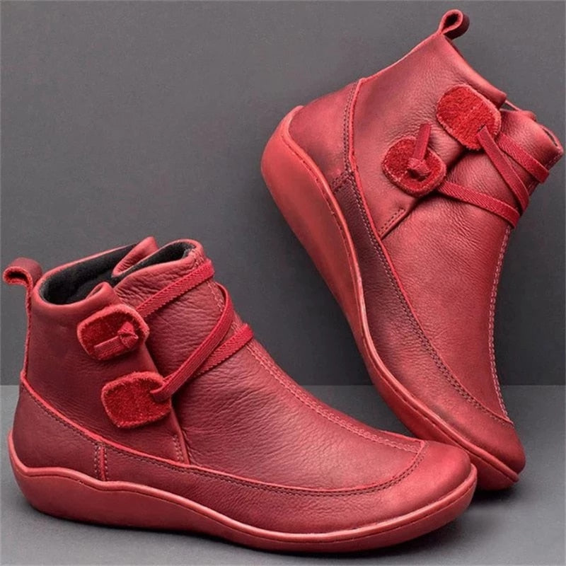 Komfortable & Warme Damen Leder Stiefel